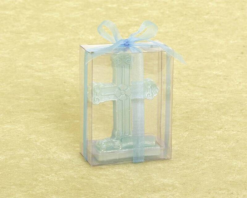 Candle-Religious Cross-Blue-1pc (Seasonal)
