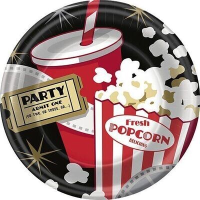 Plates-BEV-Hollywood-Movie Night-8pk-Paper