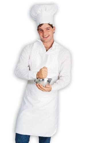 Costume-White Chef Apron-1pkg