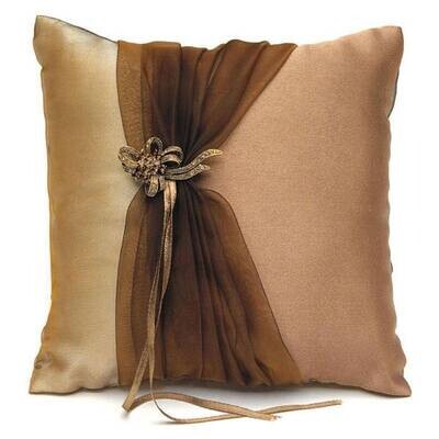 Ring Pillow-Bronze and Brown-1pkg-7&quot;