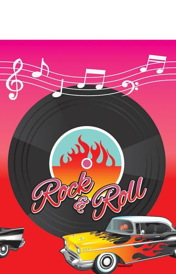 Table Cover-50&#39;s Rock-Plastic-54&#39;&#39; x 102&#39;&#39;