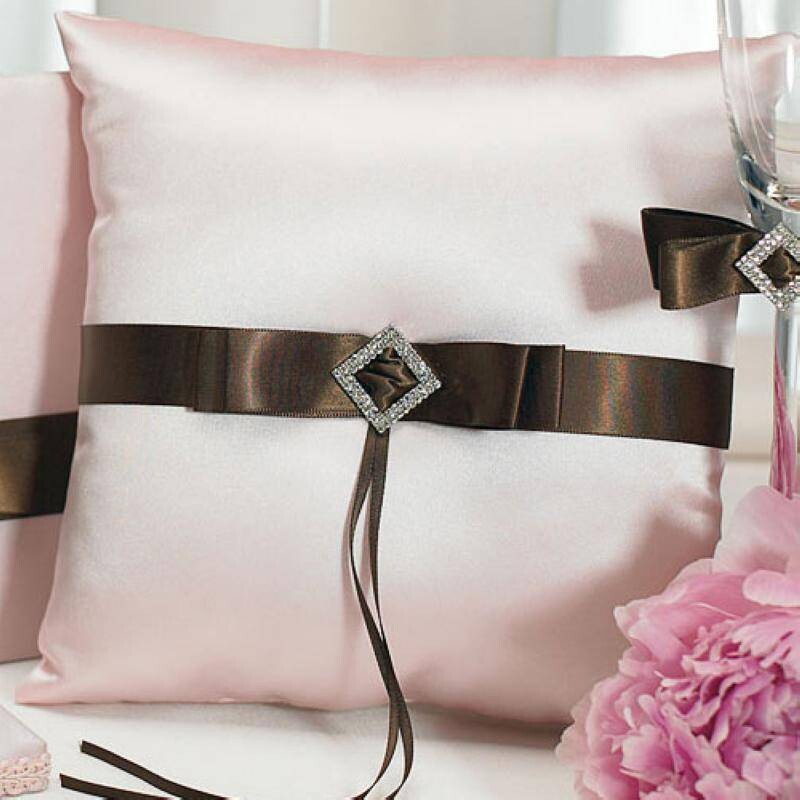 Ring Pillow-Pink and Brown-1pkg-7&quot;