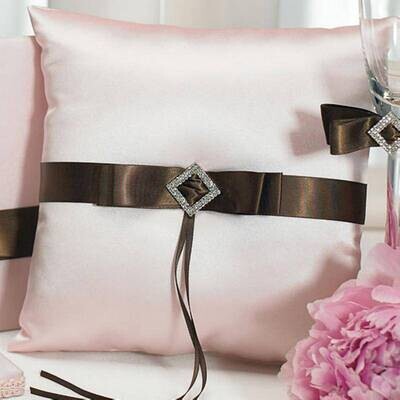 Ring Pillow-Pink and Brown-1pkg-7&quot;