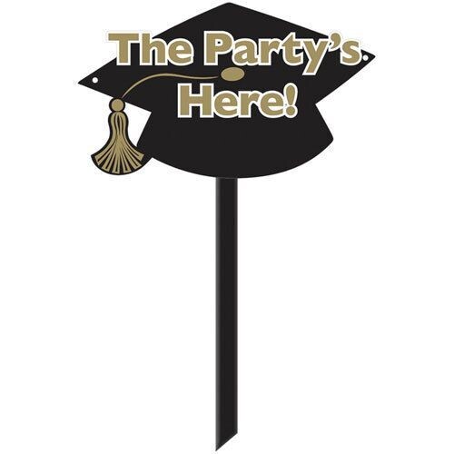 Lawn Sign-Graduation-Black &amp; Gold (Seasonal)