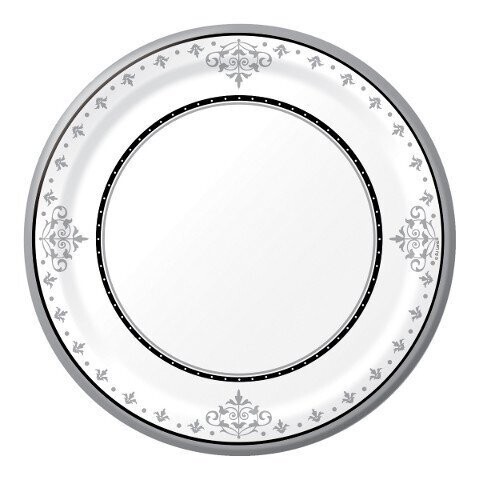 Plates-DN-Stafford Silver 25th Anniverary-8pkg-Paper- Discontinued