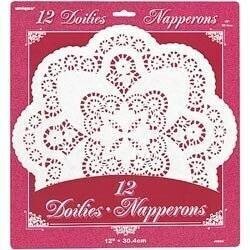Doilies-Flower-White-12&#39;&#39;-12pk