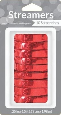 Serpentine Streamers-Holographic Red-1pkg