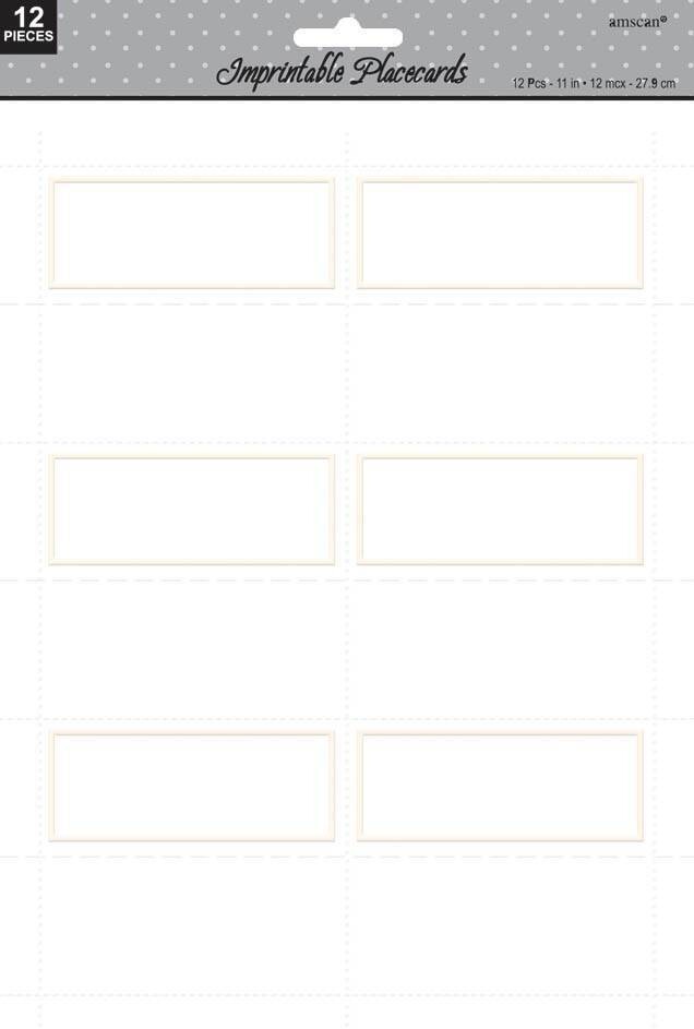 Imprintable Placecards-White-12pk