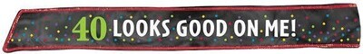 Sash-40th Birthday-Fabric-w/Sequins-30&#39;&#39;