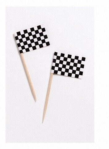 Flag Picks - Race Car Flag - 50pkg - 2.5&quot;