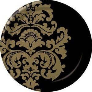 Plates-BEV-Finley Damask-8pkg-Paper (Discontinued)