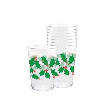 Tumblers-Christmas-Holly-10oz/40pkg-Plastic