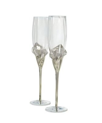 Flute Toasting Glasses-Calla Lilly-2pkg-11&quot;