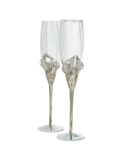 Flute Toasting Glasses-Calla Lilly-2pkg-11&quot;