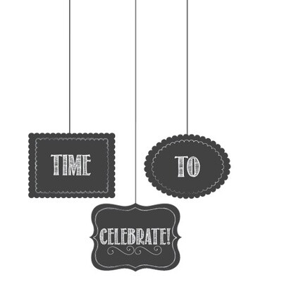 Hanging Cutouts-Chalkboard-3pkg-36&quot;