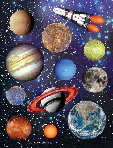 Stickers-Space Blast-4 Sheets