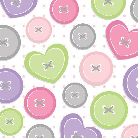 Beverage Napkins-Cute as a Button Girl-16pkg-3ply - Final Sale