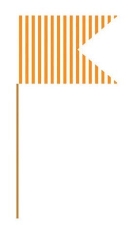 Flag Picks-Striped Orange-24pkg-3&quot;
