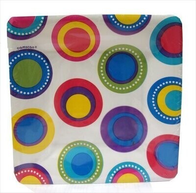 Plates-BEV-Rainbow Polka Dots-8pk (Discontinued/Final Sale)