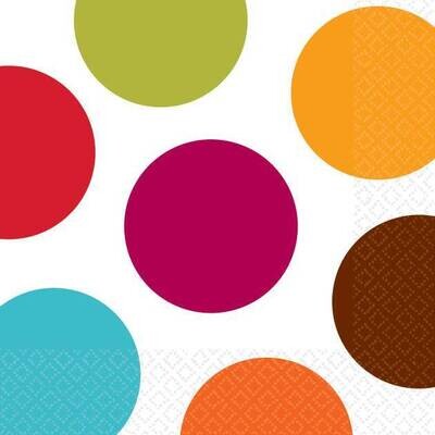 Napkins-BEV-Colorful Dots-16pkg-2ply (Discountinued/Final Sale)