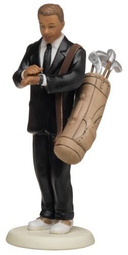 Cake Topper-Non-Caucasian Golfing Groom-1pkg-14cm