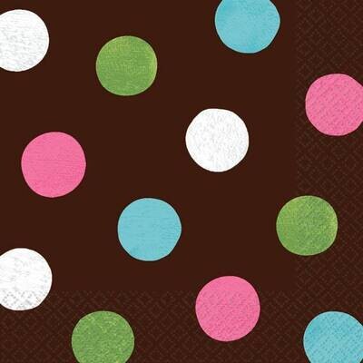 Napkins- BEV- Warm Polka Dots-36pk-2ply (Discontinued)
