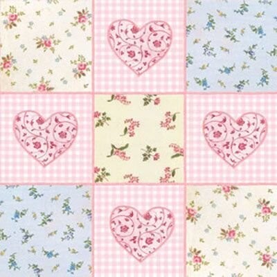 Napkins-LN-Heart Quilt-20pkg-3ply (Discontinued)