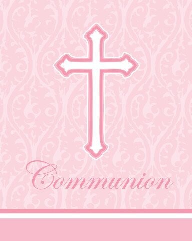 Invitations-Faith Pink Communion-8pkg  (Seasonal)