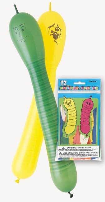 Balloons-Latex-Squiggly Worm-12pk