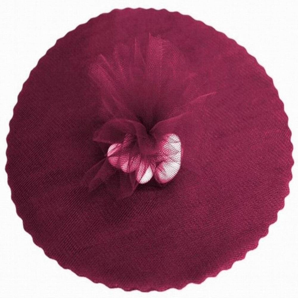 Tulle Circles-Burgundy-50pkg-9&quot;