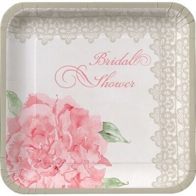 Plates-DN-Antique Bridal Shower-8pkg-Paper (Discontinued)