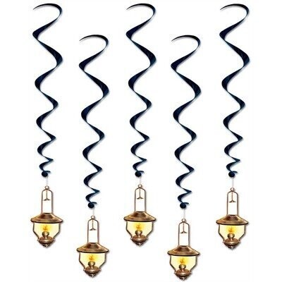 Danglers-Foil Swirl-Western Lanterns-5pkg-3.4ft