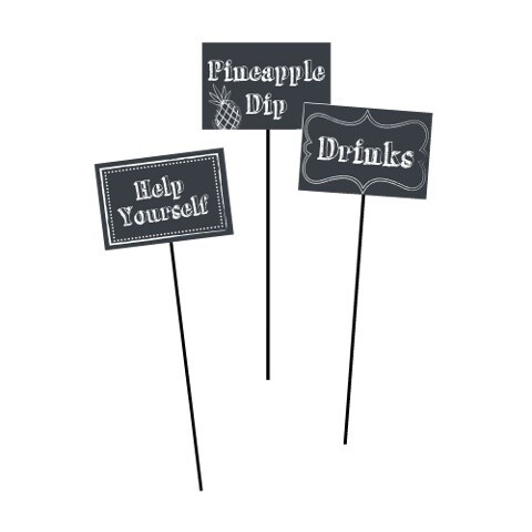 Centerpiece Sticks-Plastic-Chalkboard-3pkg-16&quot;