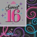 Napkins- BEV- Sweet 16 Celebration-16pk-2ply - Discontinued