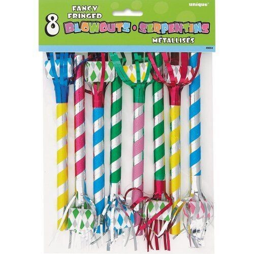 Party Favors- Fancy Fringed Blowouts- 8pk/7.5&quot;
