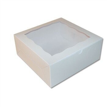 Cake Box-Window-White-Paper-10&#39;&#39;x10&#39;&#39;x4&#39;&#39;