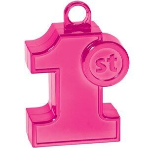 Balloon Weight-Molded 1st Birthday-Pink-6oz