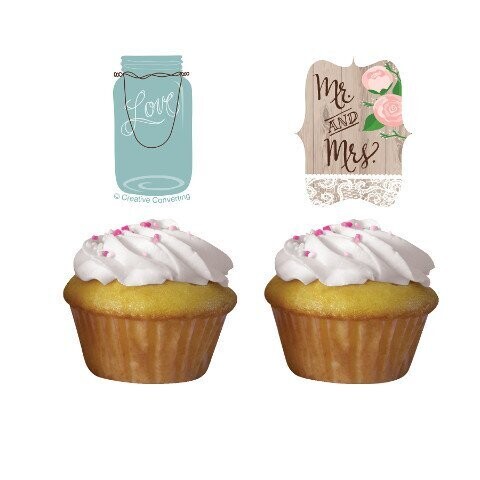 Cupcake Toppers-Rustic Wedding-12pkg