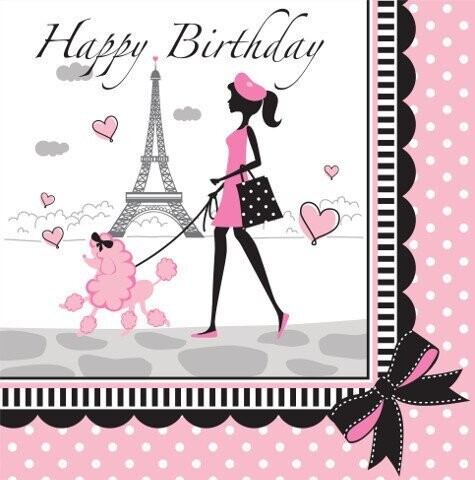 Napkins-LN-Party in Paris Birthday-18pkg-2ply