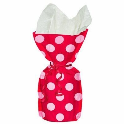 Loot Bags-Ruby Red Dots-20pk/11&#39;&#39; x 5&#39;&#39;