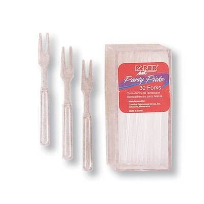 Mini Picks-Plastic-Clear Forks-30pkg-3.5&quot;