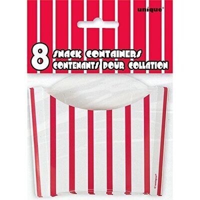 Snack Containers- Red &amp; White- 8pk/3.75&quot;x3.25&quot;x1.25&quot;