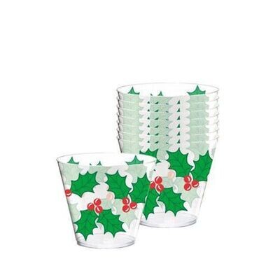 Tumblers-Christmas-Holly-9oz/40pkg-Plastic