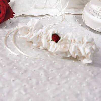 Garter-Ivory with Red Rose-1pkg-6&quot;