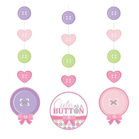 Hanging Cutouts-Cute as a Button Girl-3pkg-36&quot;