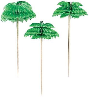 Picks-Palm Tree-Summer Luau-12pk/4&#39;&#39;