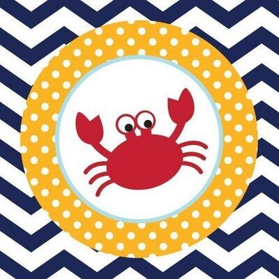 Napkins-BEV-Ahoy Matey-Crab-18pk-2ply - Discontinued