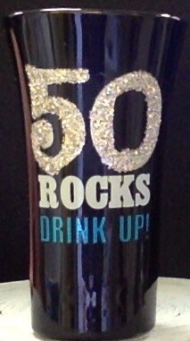 Shot Glass-50 Rocks, Drink Up-1pkg-3.5&quot;