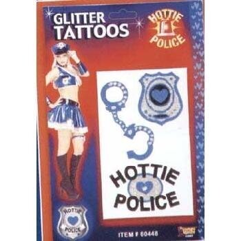 Costume Accessory-Police Glitter Tattoos-1pkg