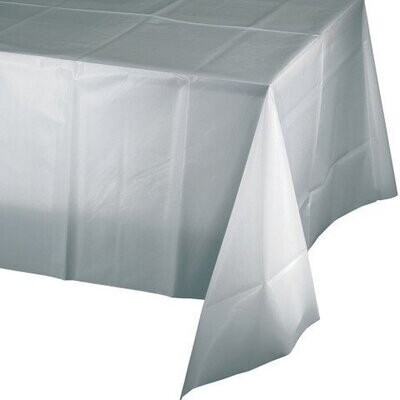 Tablecover-Rectangle-Shimmering Silver-Plastic-54&quot;x108&quot;